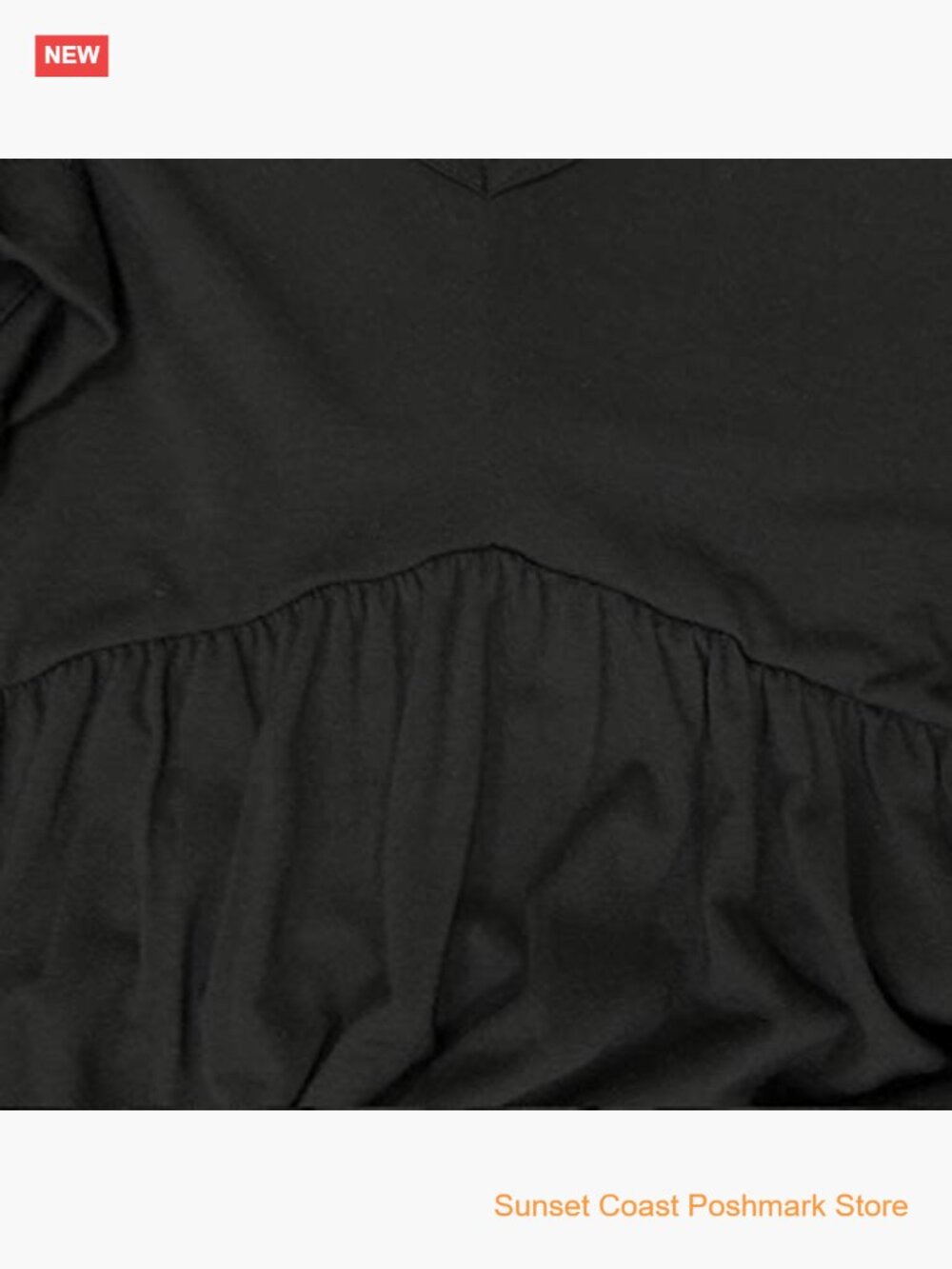 Womens Baby Doll Dress Summer Casual Tunic Pleated Flowy Swing Short Sleeve V - Picture 5 of 7